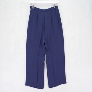 Petite Sophisticate Lined Sheer Blue Pants Polyester -2- 27‎ / 29.5 Mid Rise